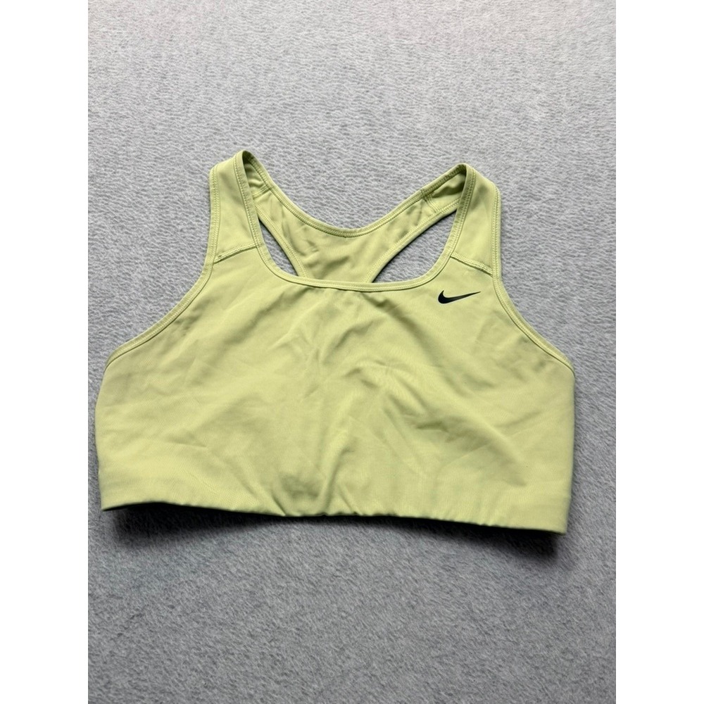 Nike Dri-FIT Swoosh Sports Bra Lime Green Racerback Medium Support XL